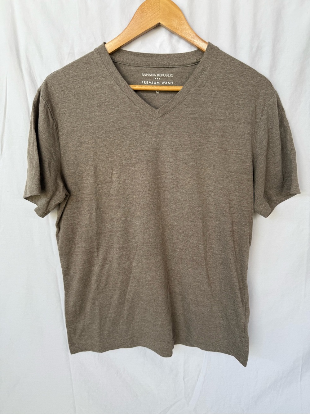 Banana Republic Men's V-Neck Tee in Olive